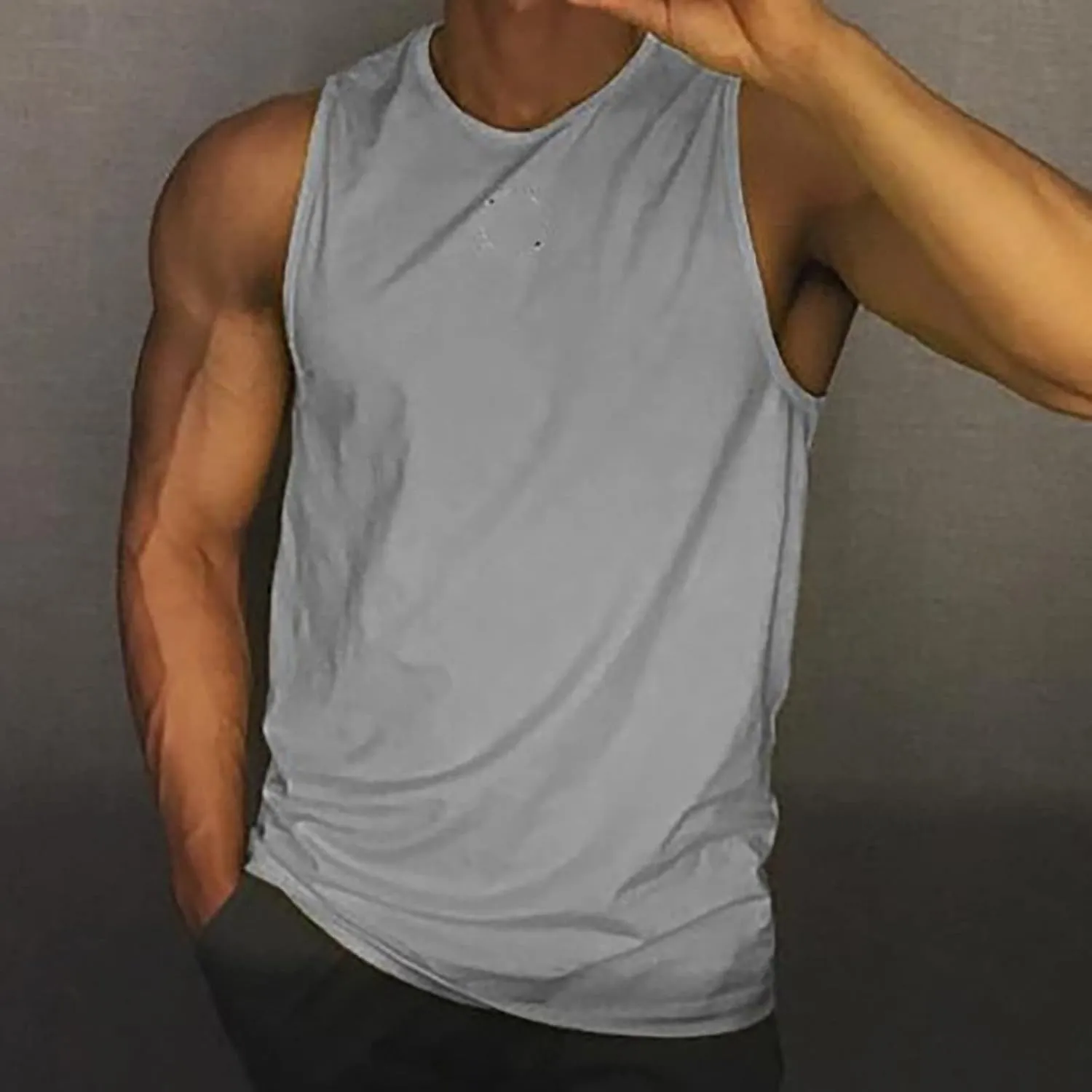 Men's Workout Tank Tops Quick Dry Sleeveless Bodybuilding Muscle Tees Athletic Gym Running Swim Beach Training Shirts