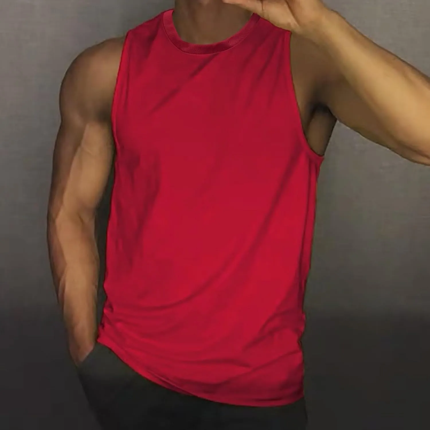 Men's Workout Tank Tops Quick Dry Sleeveless Bodybuilding Muscle Tees Athletic Gym Running Swim Beach Training Shirts
