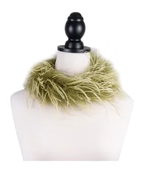 Miu Miu Sage Faux Feather Collar Necklace-One Size
