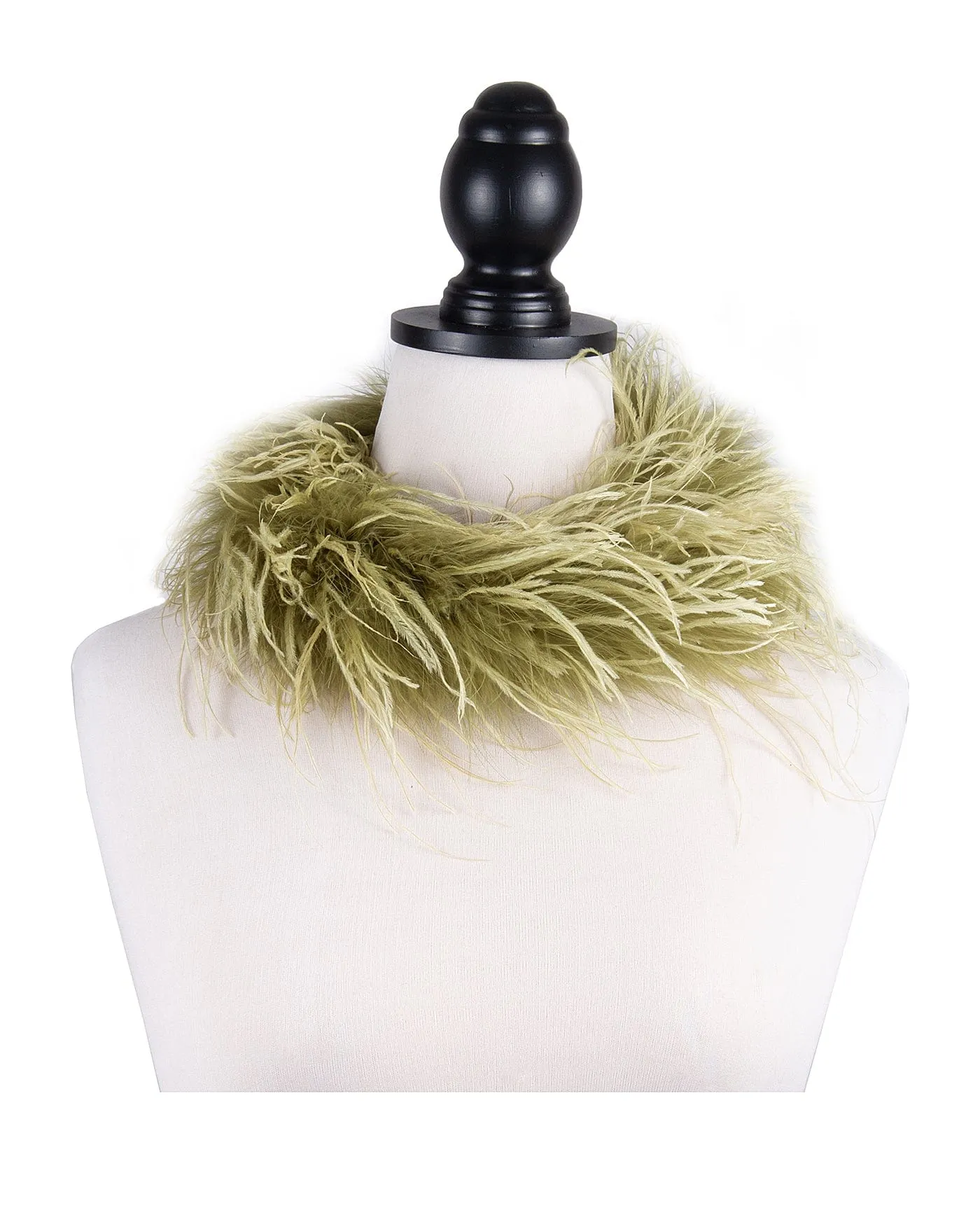 Miu Miu Sage Faux Feather Collar Necklace-One Size