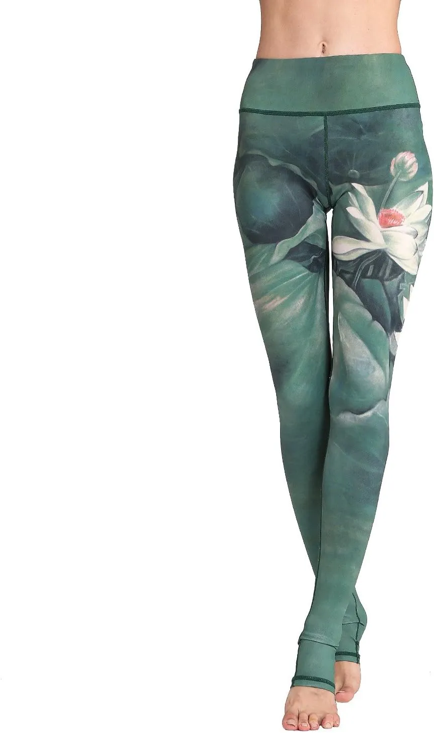 Over The Heel Yoga Pants Women Printed Stirrup Pants High Waist Yoga Leggings