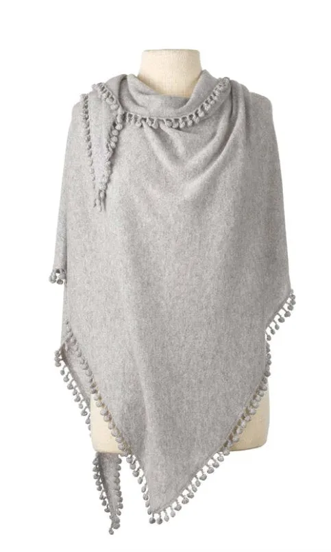 Pom Pom Triangle Wrap Birch