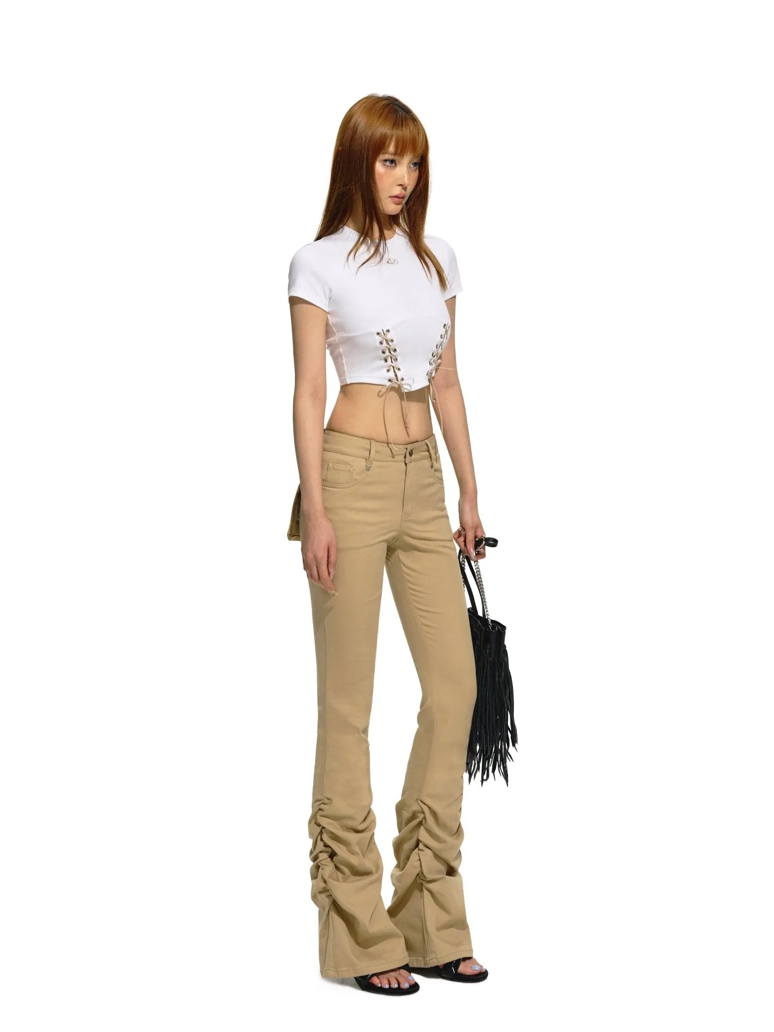 Reconstruction Washed and Distressed Jeans Brown