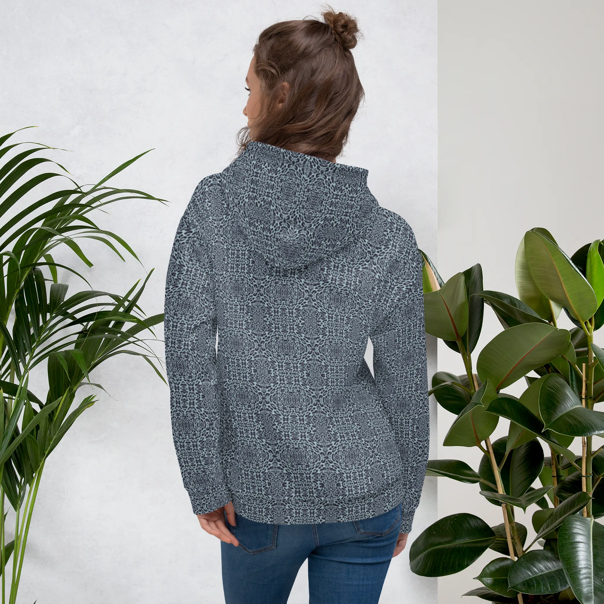 Recursia Contemplative Jaguar II Women's Hoodie In Blue