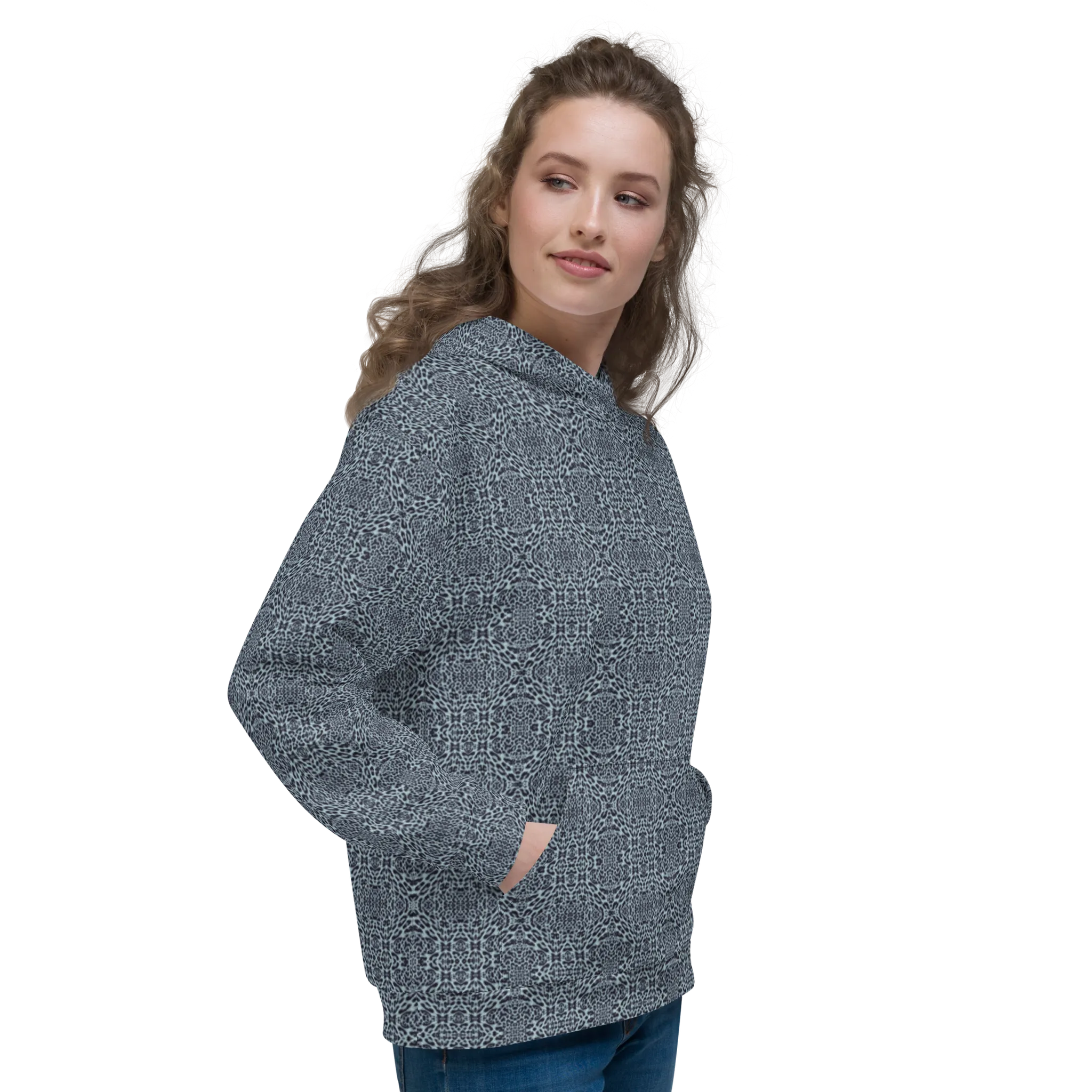 Recursia Contemplative Jaguar II Women's Hoodie In Blue
