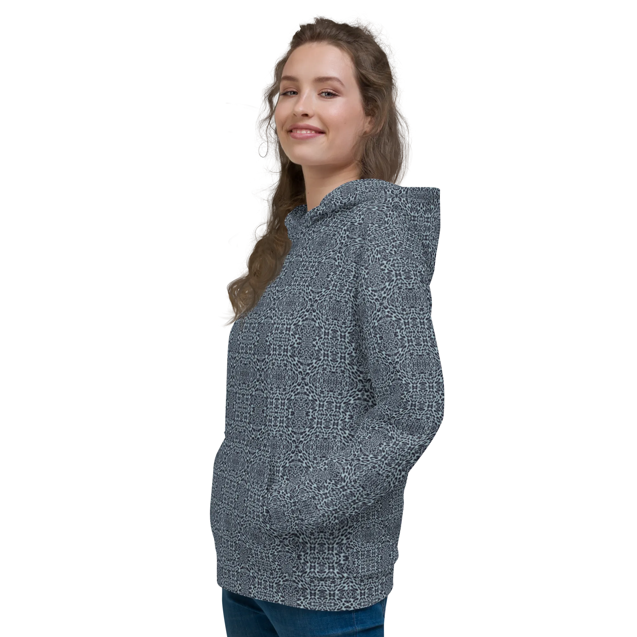 Recursia Contemplative Jaguar II Women's Hoodie In Blue