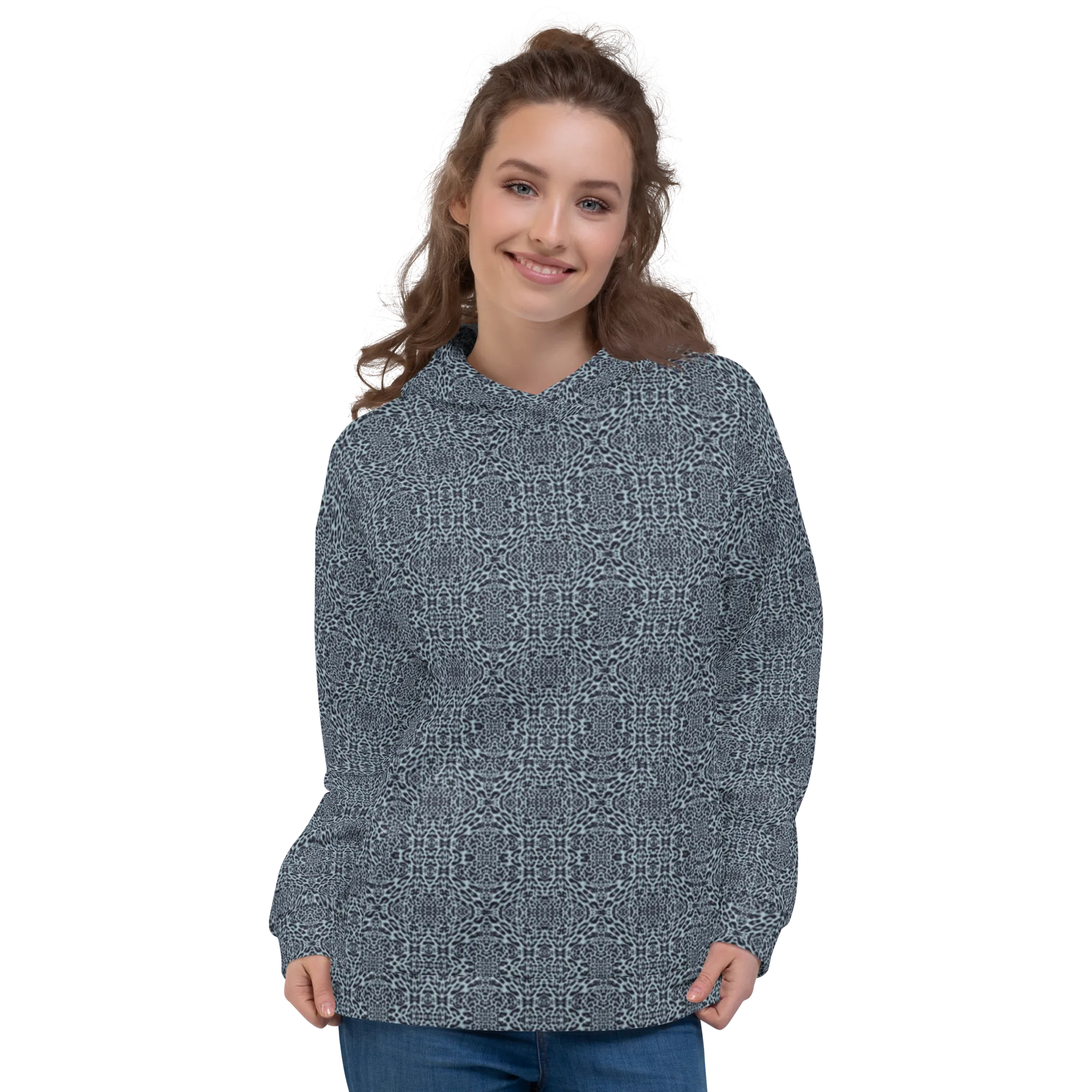 Recursia Contemplative Jaguar II Women's Hoodie In Blue