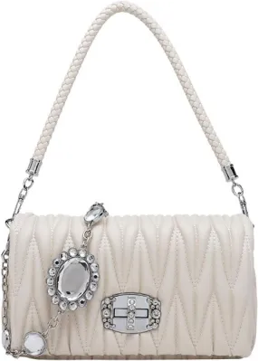 Rhinestones, Ruffles, Quilted Chain Bags, Crossbody Sheepskin Women's Bags, Armpit Shoulder Bags, Handbags
