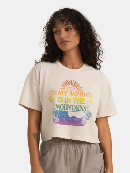 ROARK WOMEN'S MOUNTAIN CROPPED BOXY PREMIUM TEE