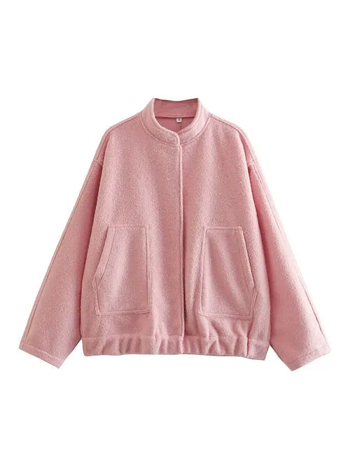 Snap Down Jacket with Pockets