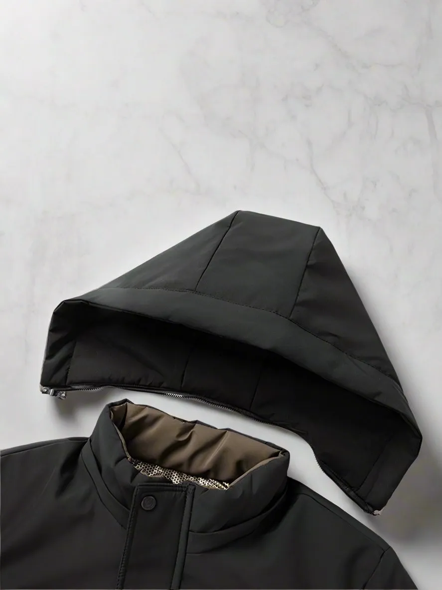 Winter Mid-length Fleece-lined Thick Down Jacket