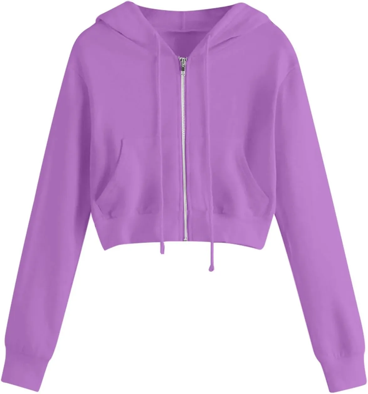 Womens Full Zip Croped Hoodies Long Sleeve Fall Teen Girl Jacket Thin Coats Athletic Workout Pullover Y2K Clothes
