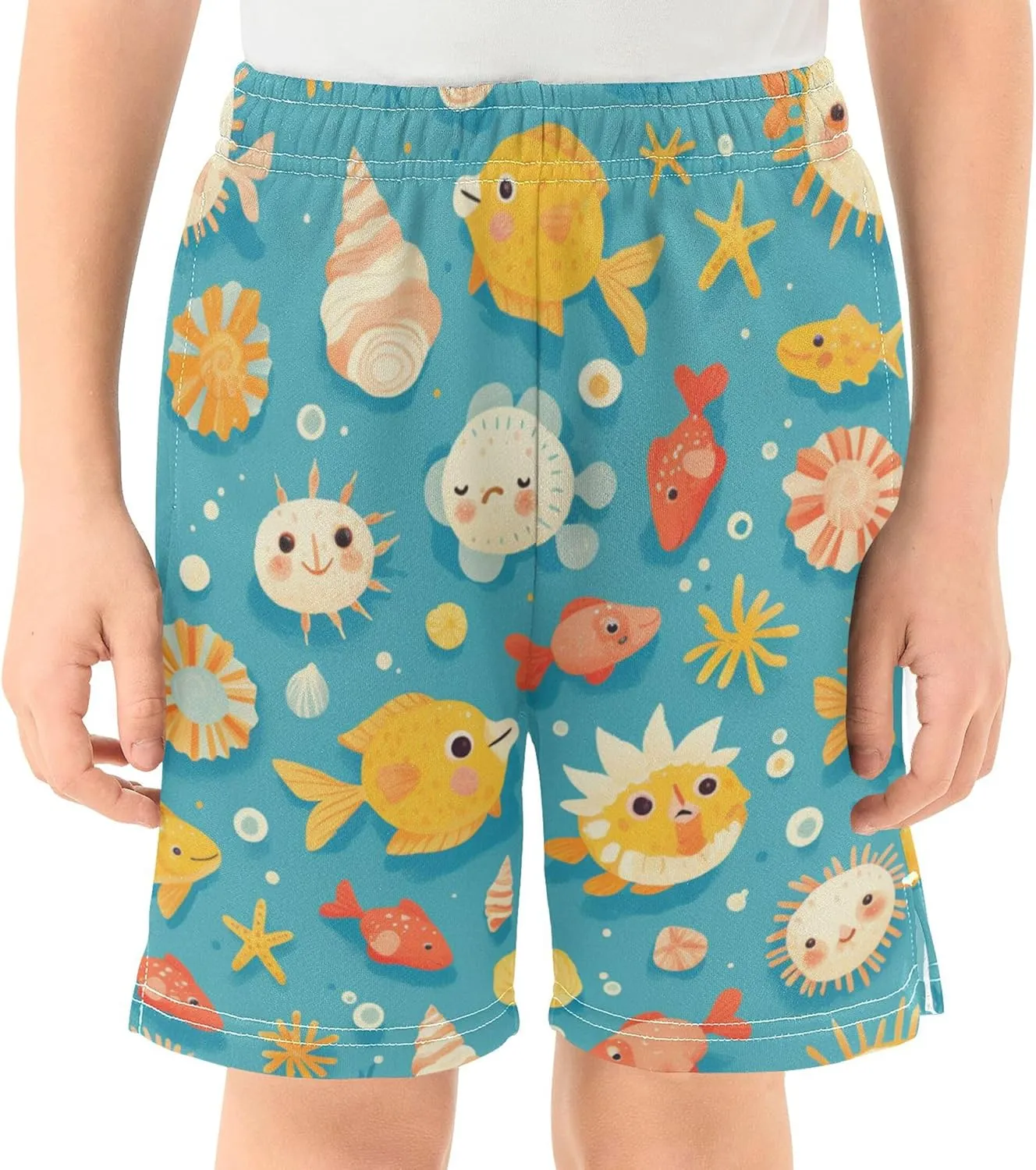 Youth Boys Cargo Shorts Lightweight Athletic Running Workout Shorts with Pockets