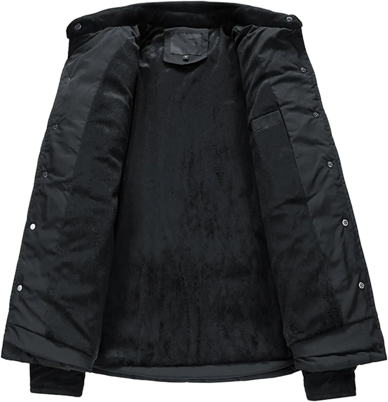 Zeiyignr Men's Padded Down Jackets Winter Button Down Fleece Outwear Casual Windproof Sherpa Lined Lightweight Puffer Coats